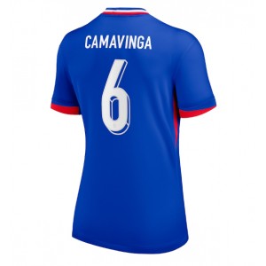 Fotbalové Dres Francie Eduardo Camavinga #6 Dámské Domácí Oblečení ME 2024 Krátký Rukáv